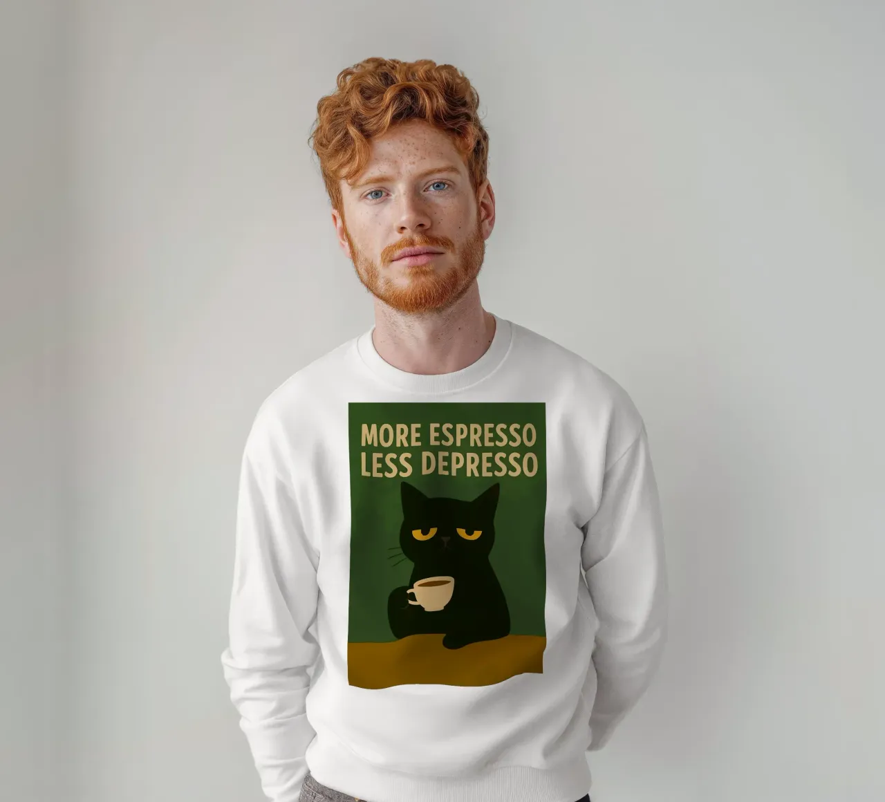 More Espresso Less Depresso Cat felpa da kakaka