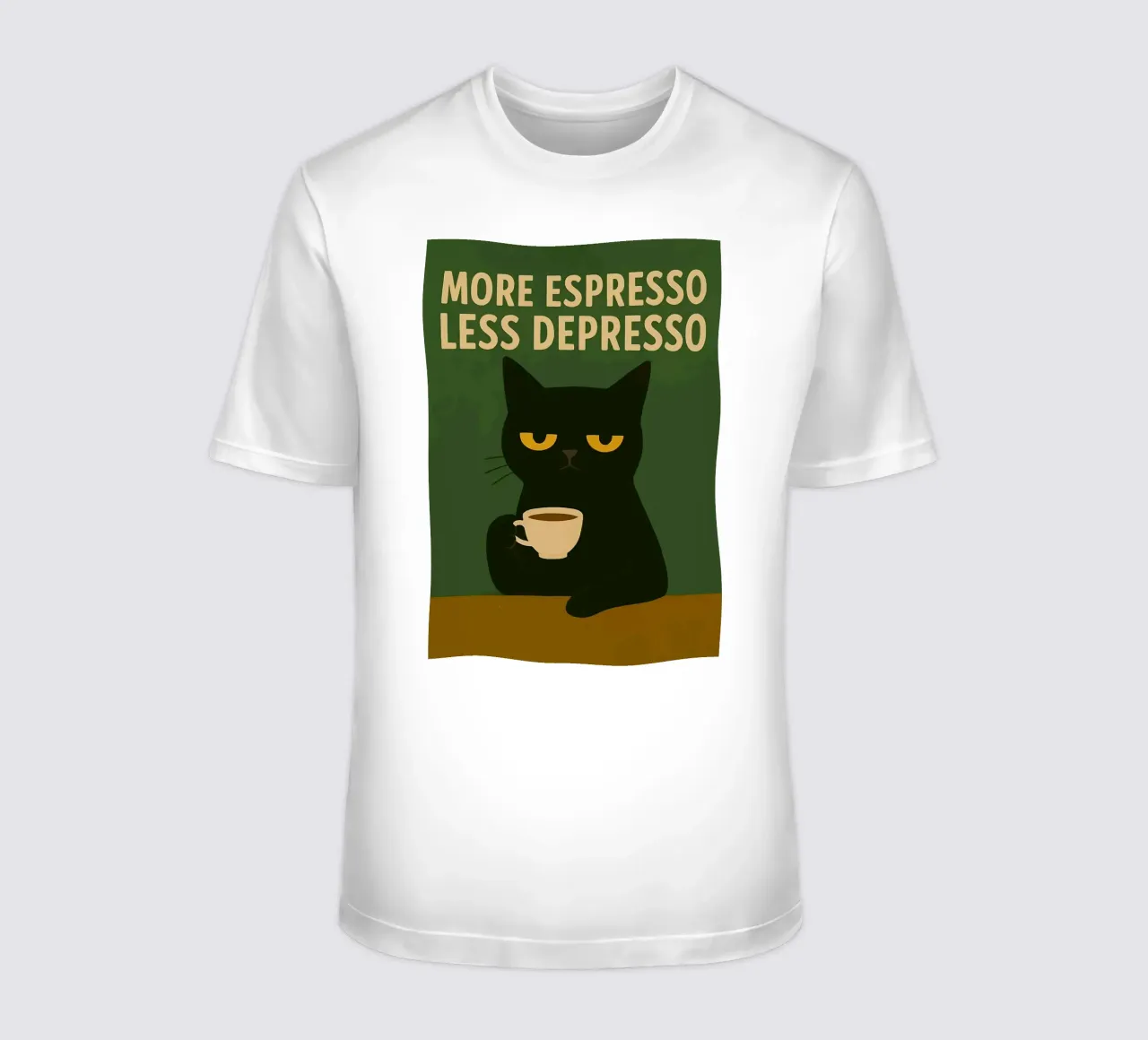 More Espresso Less Depresso Cat t-shirt da kakaka