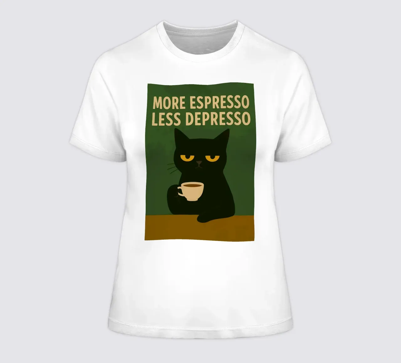 More Espresso Less Depresso Cat t-shirt da donna da kakaka