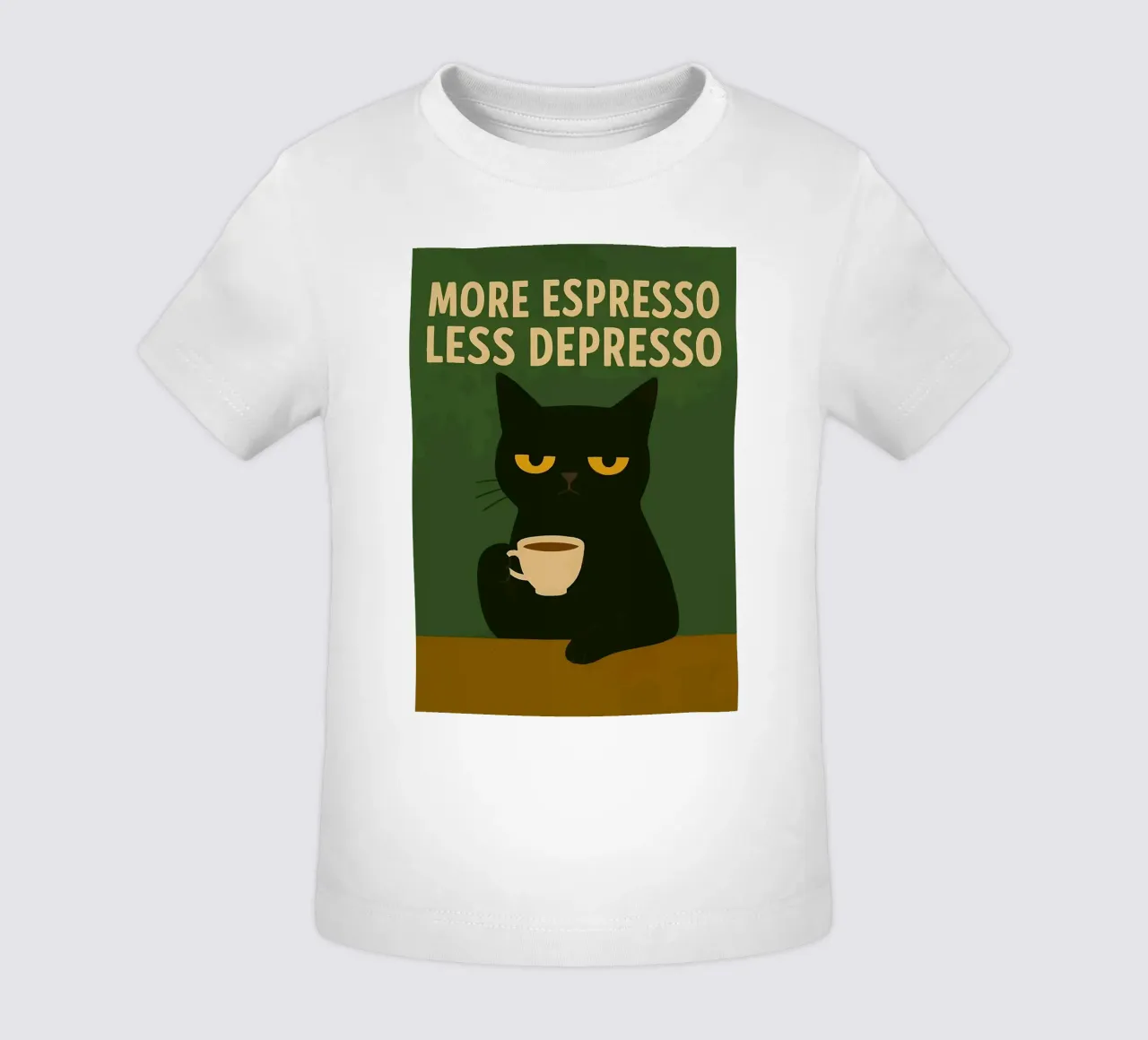 More Espresso Less Depresso Cat maglietta neonato da kakaka