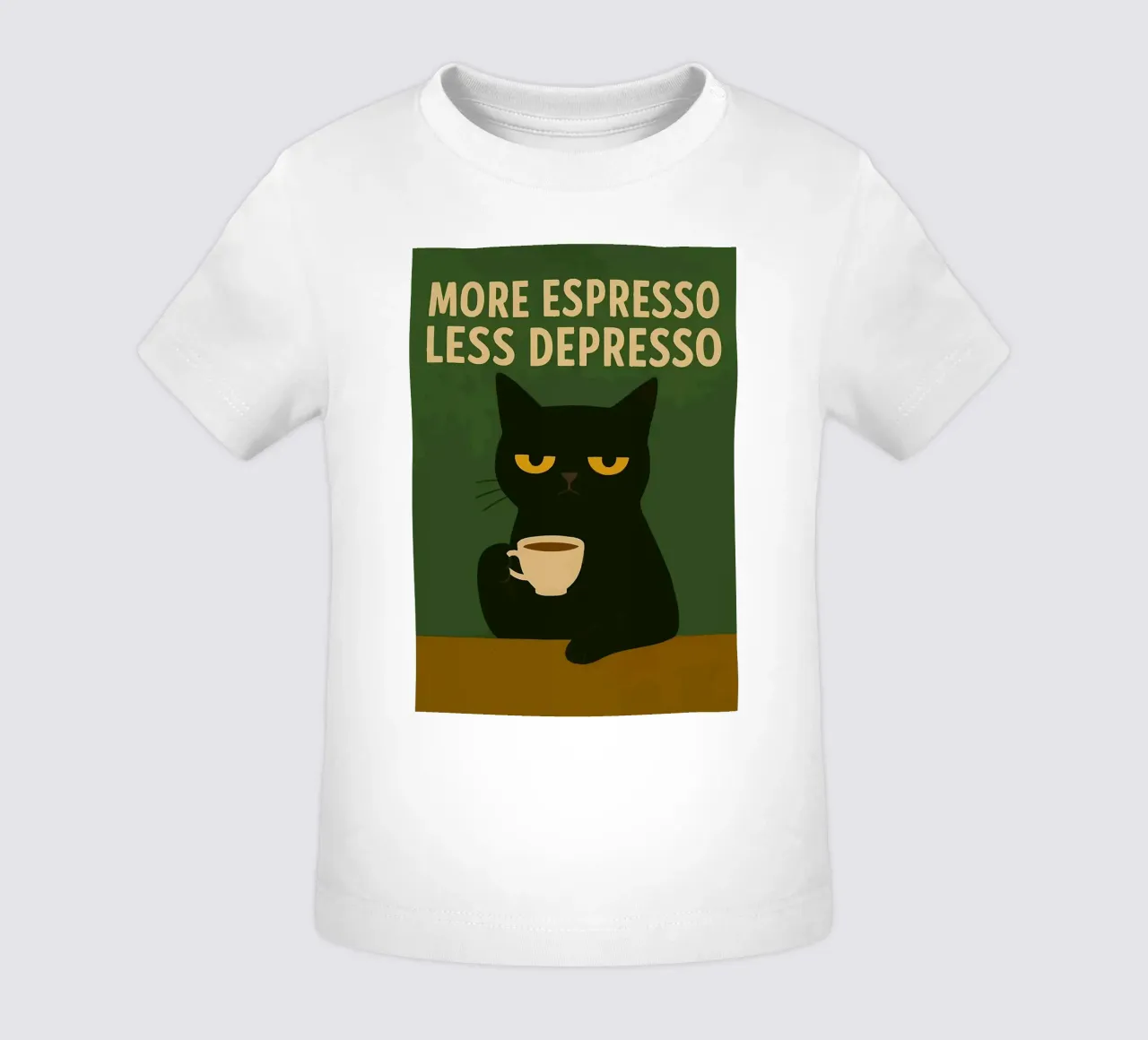 More Espresso Less Depresso Cat maglietta neonato da kakaka