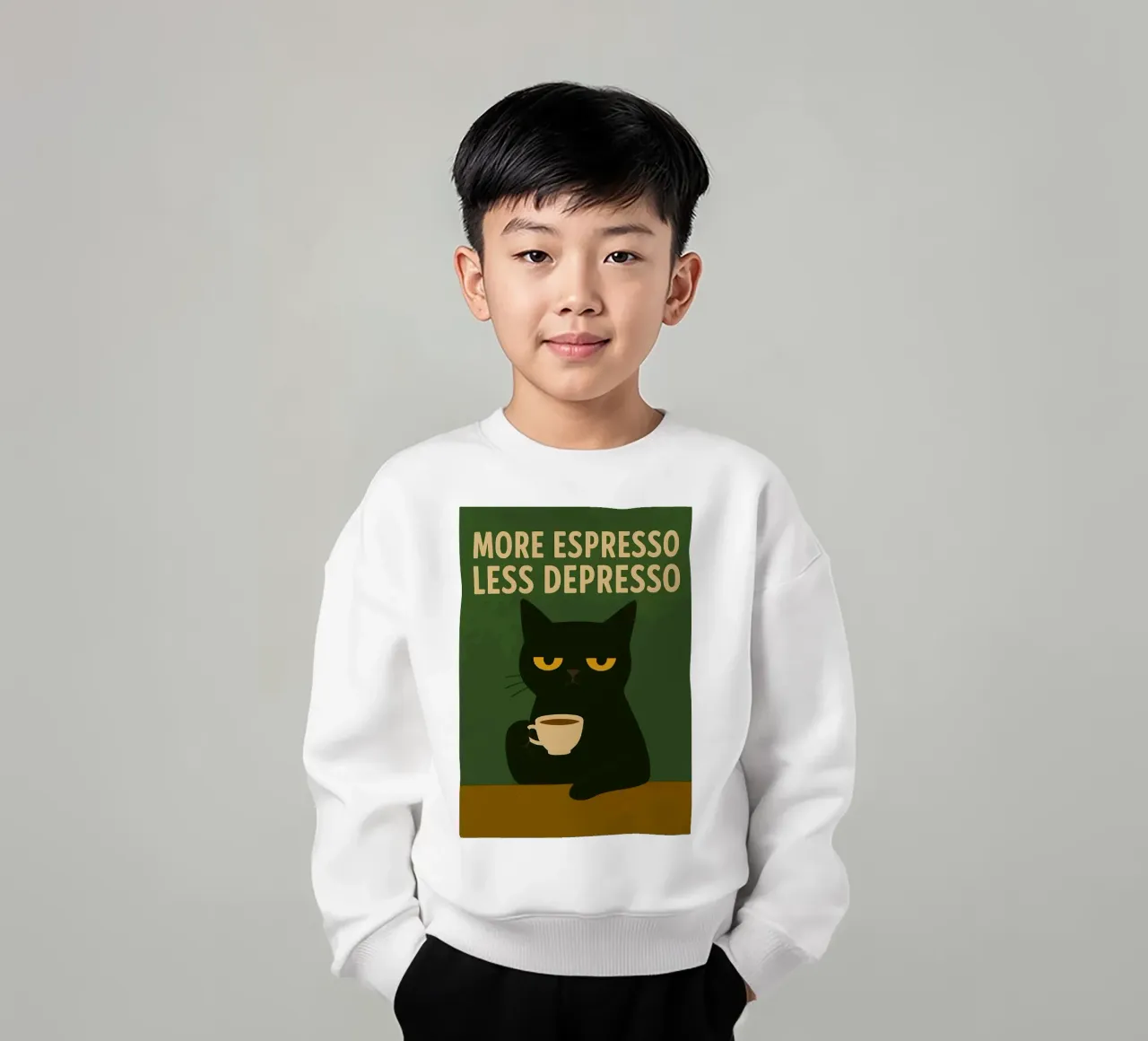 More Espresso Less Depresso Cat felpa bambino da kakaka