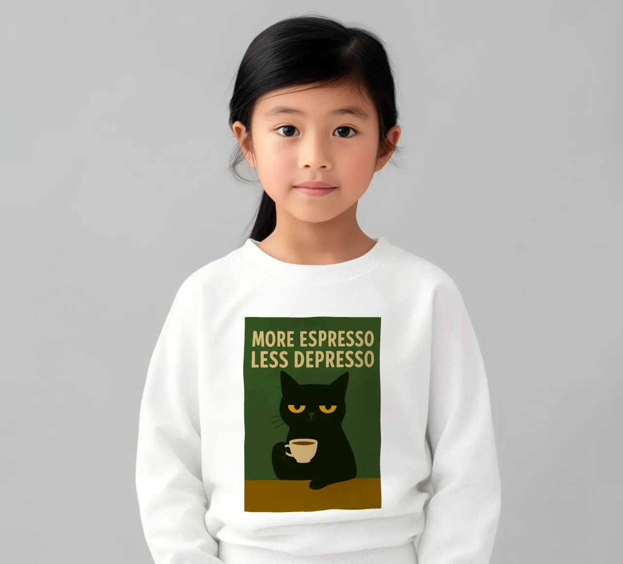 More Espresso Less Depresso Cat felpa bambino da kakaka