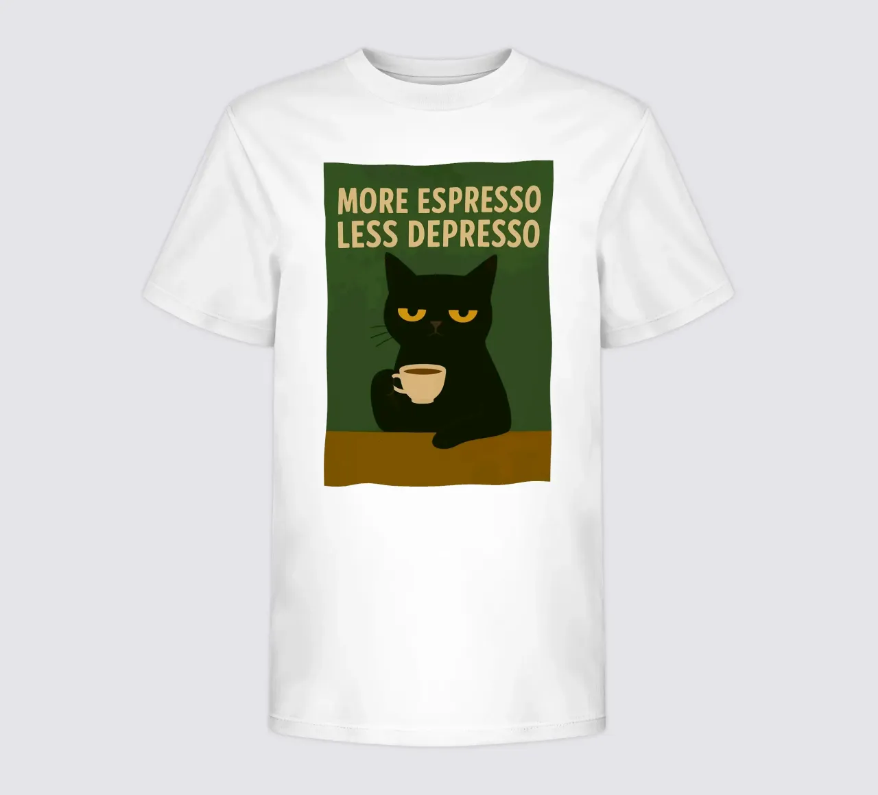 More Espresso Less Depresso Cat t-shirt bambini da kakaka