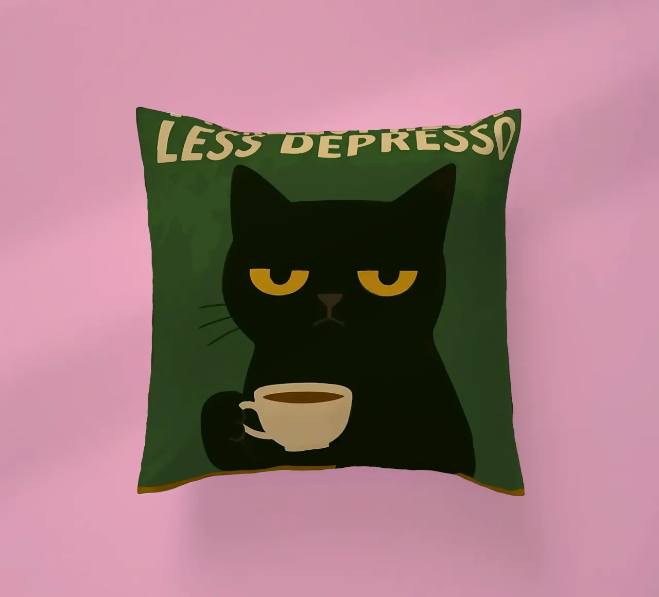 More Espresso Less Depresso Cat cuscino da kakaka