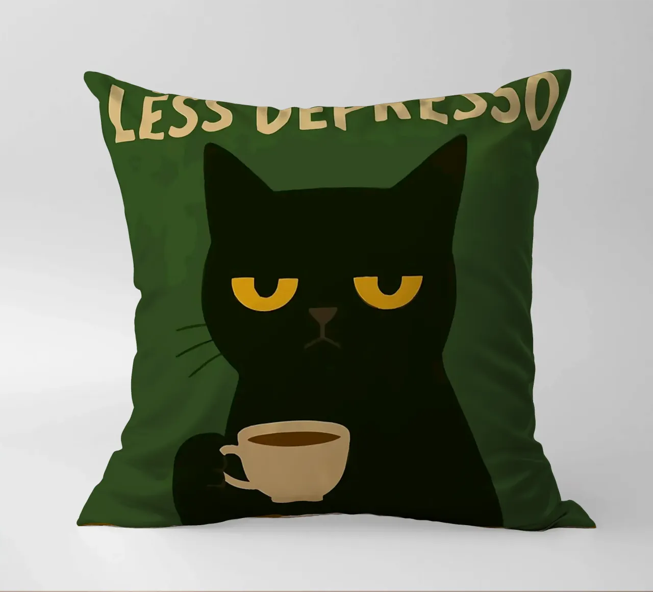 More Espresso Less Depresso Cat cuscino da kakaka
