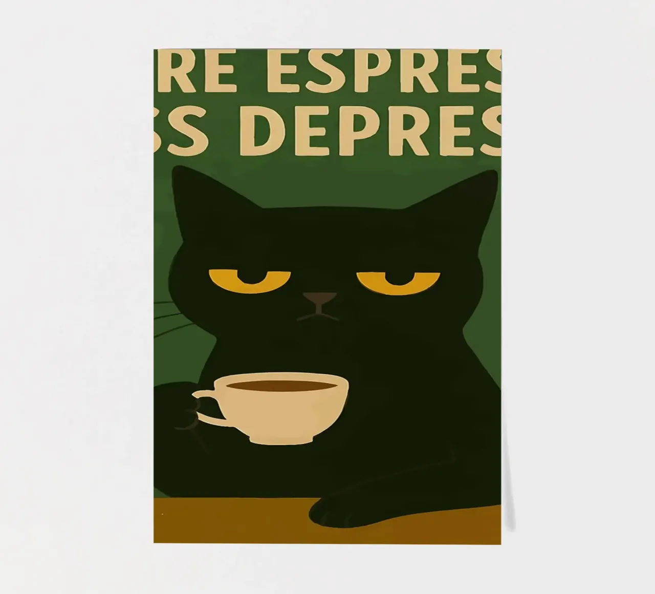 More Espresso Less Depresso Cat foglio adesivo da kakaka