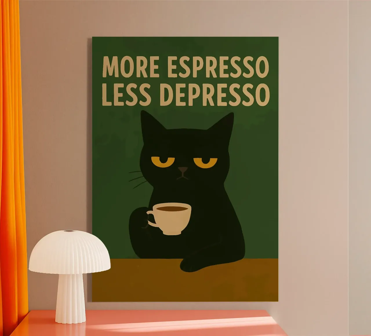 More Espresso Less Depresso Cat plexiglass da kakaka