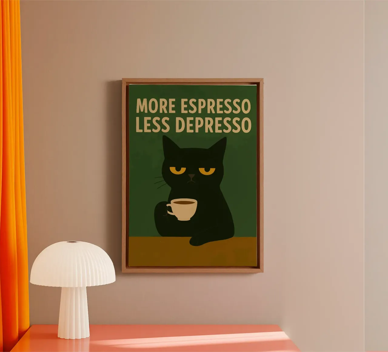 More Espresso Less Depresso Cat tela da kakaka