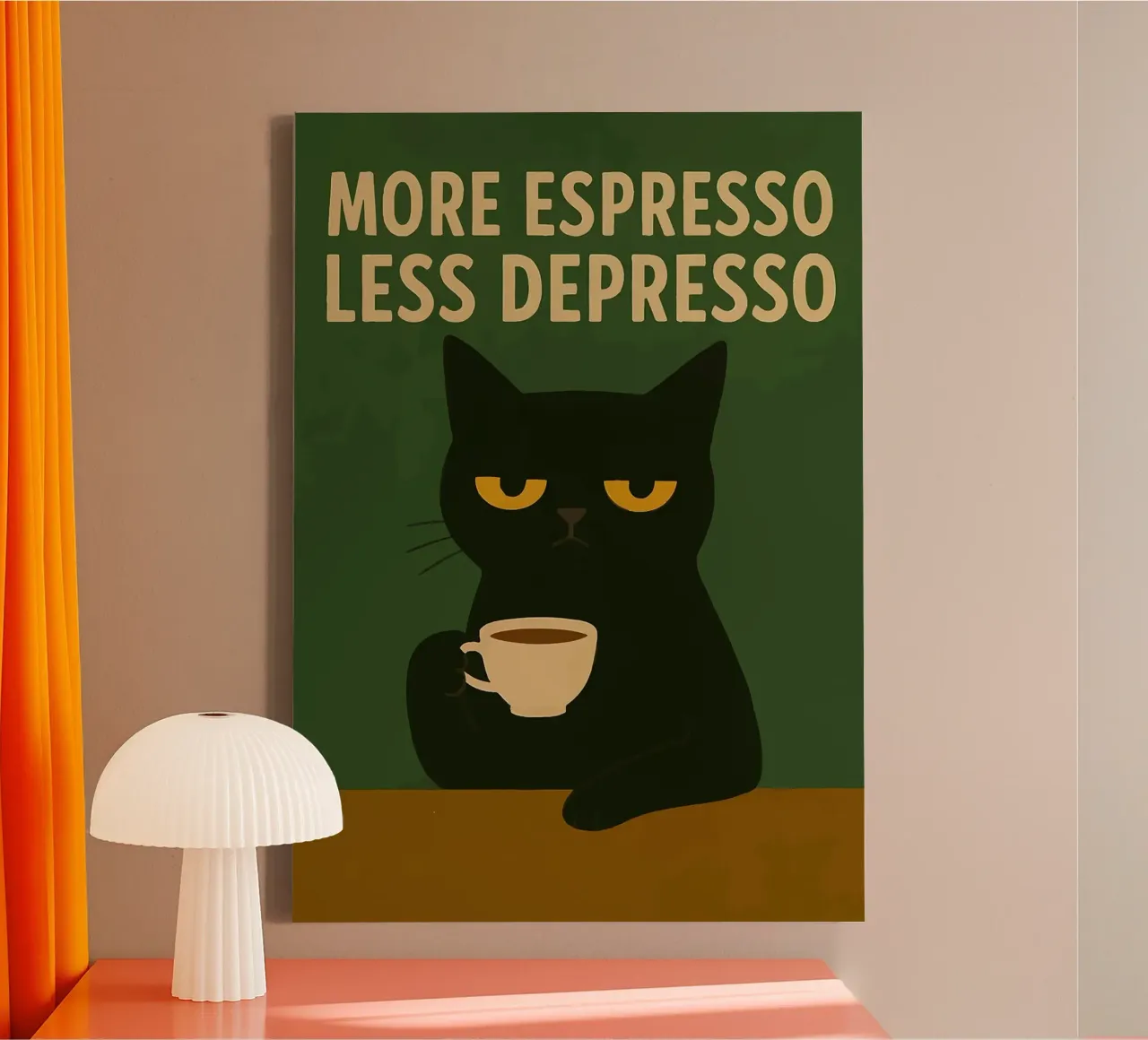 More Espresso Less Depresso Cat tela da kakaka