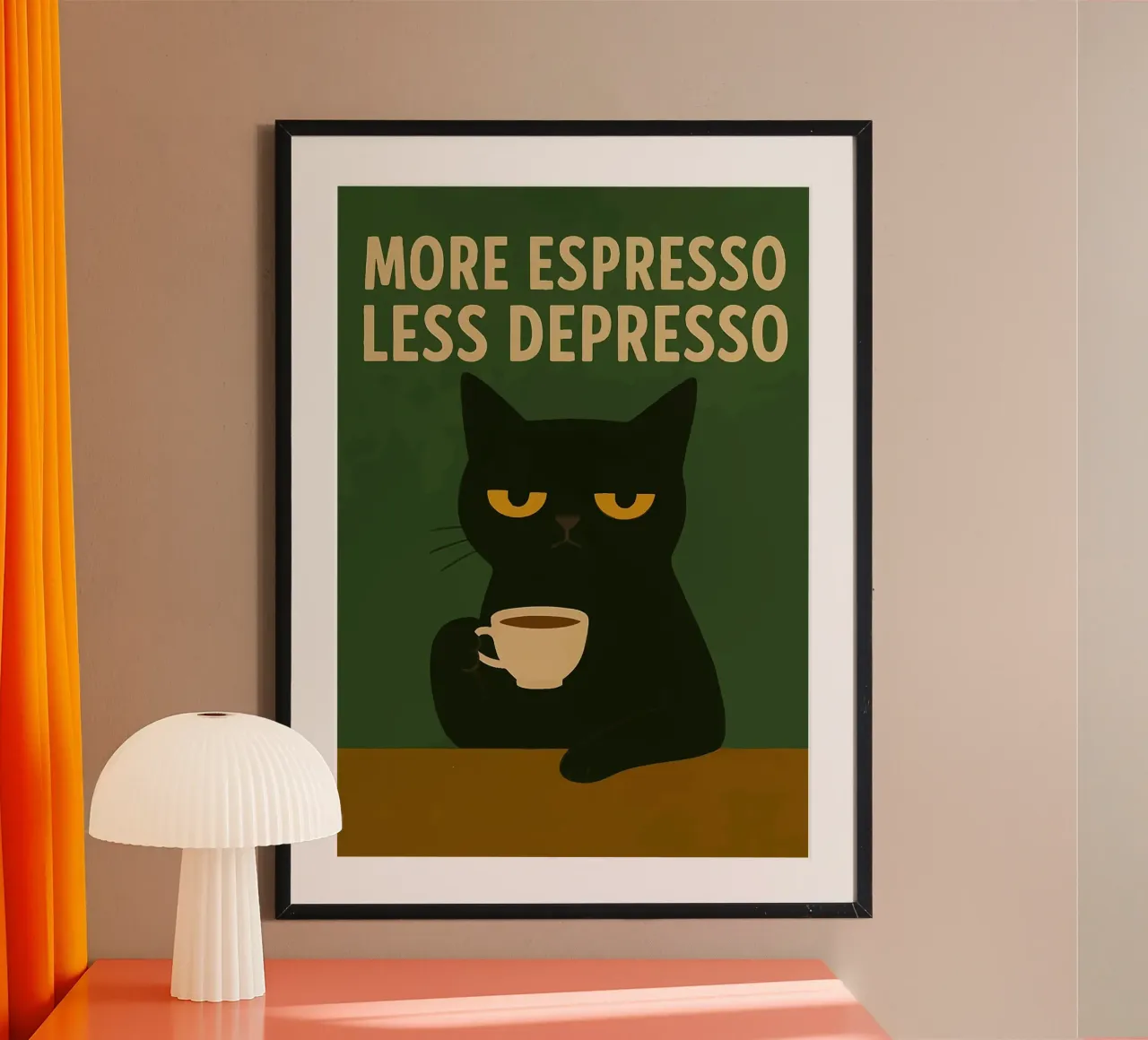 More Espresso Less Depresso Cat poster da kakaka