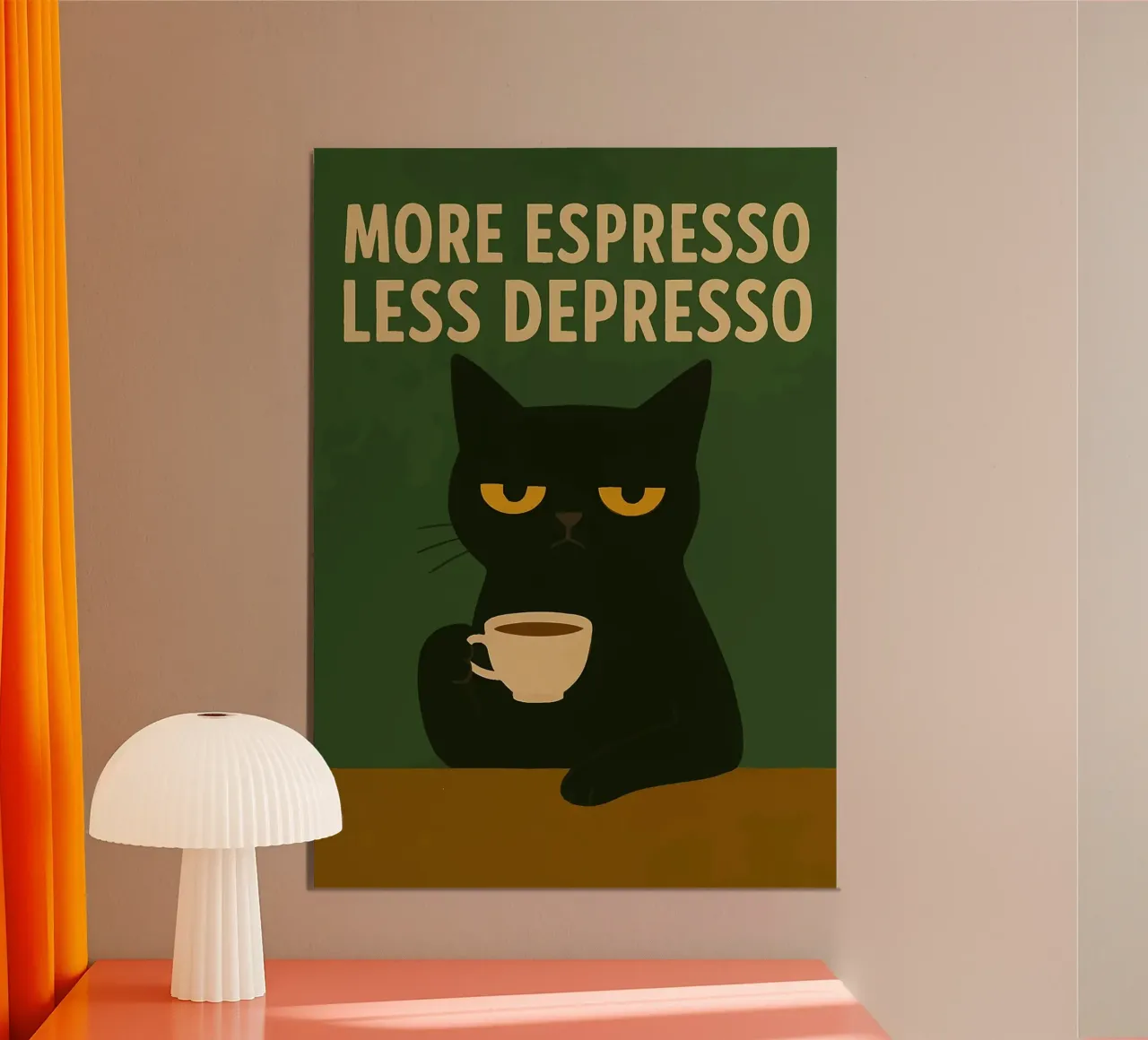 More Espresso Less Depresso Cat poster da kakaka