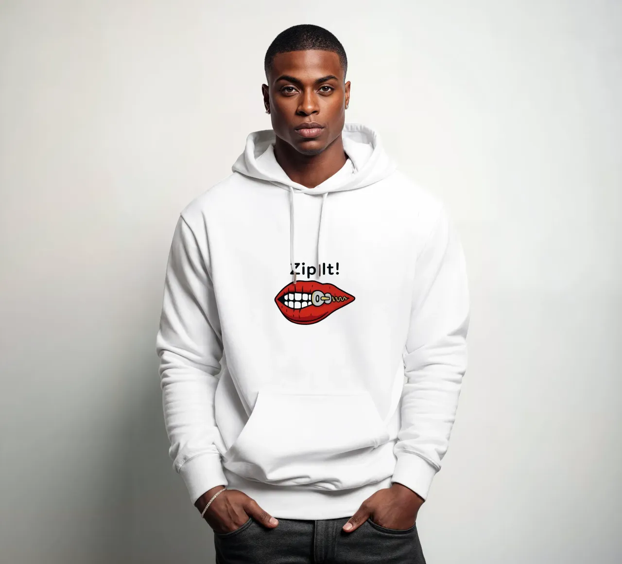 Zip It Lips felpa con cappuccio da TeeLab
