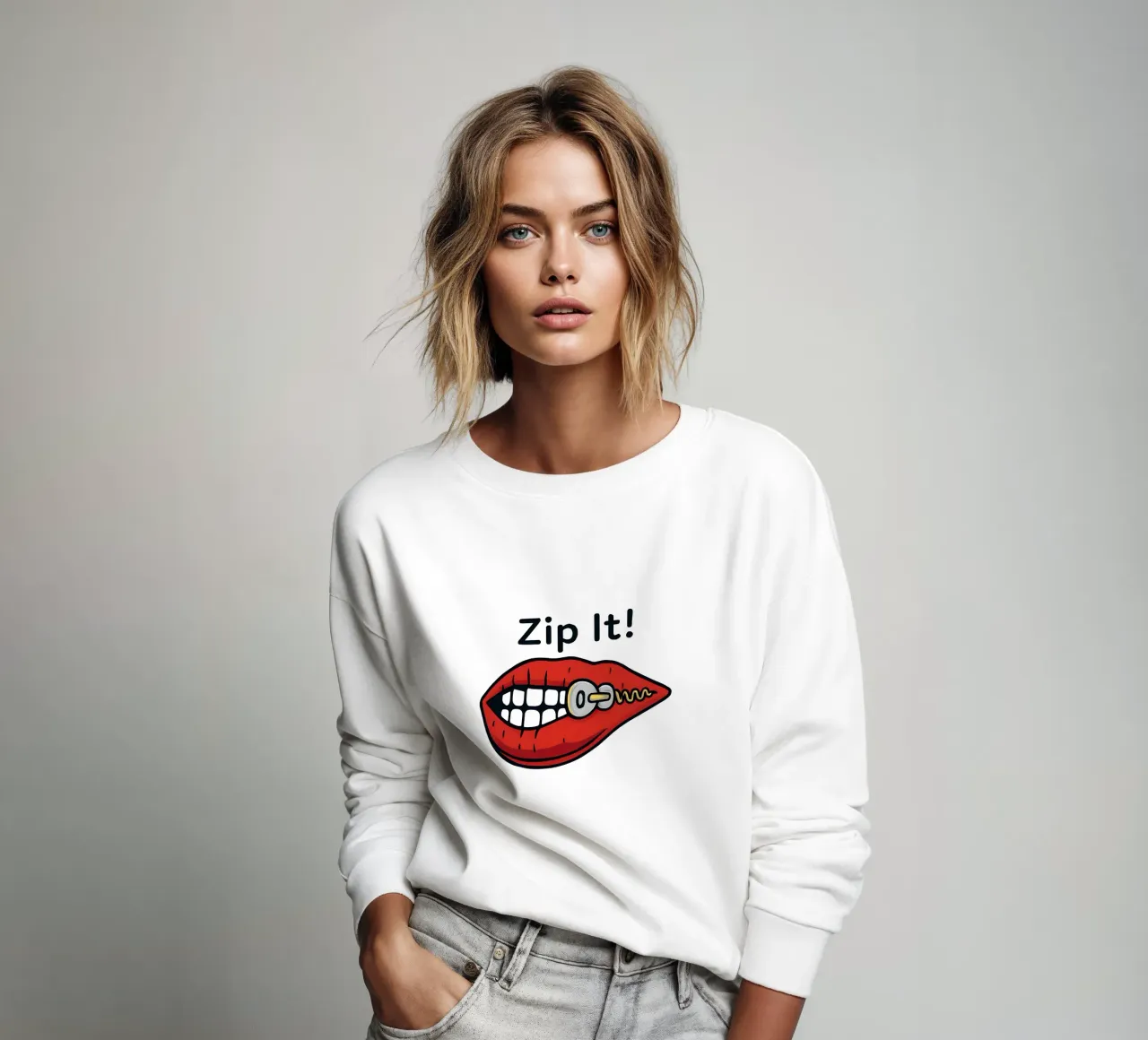 Zip It Lips felpa da TeeLab