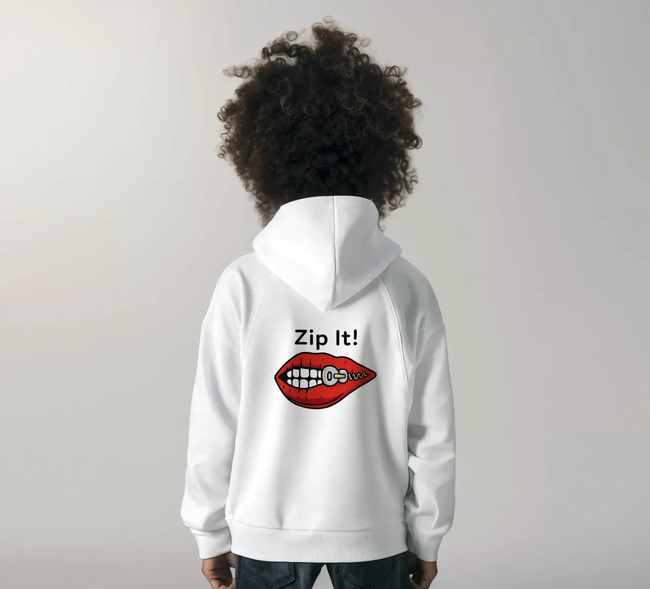 Zip It Lips felpa bambino con cappuccio da TeeLab