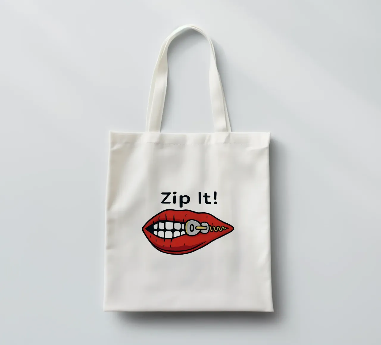 Zip It Lips borsa in juta da TeeLab