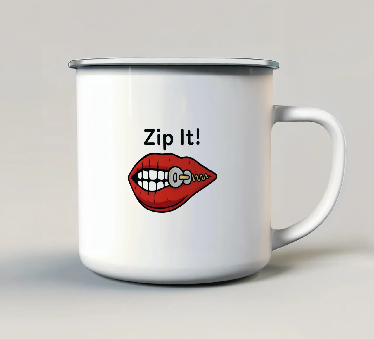 Zip It Lips tazza in smalto da TeeLab