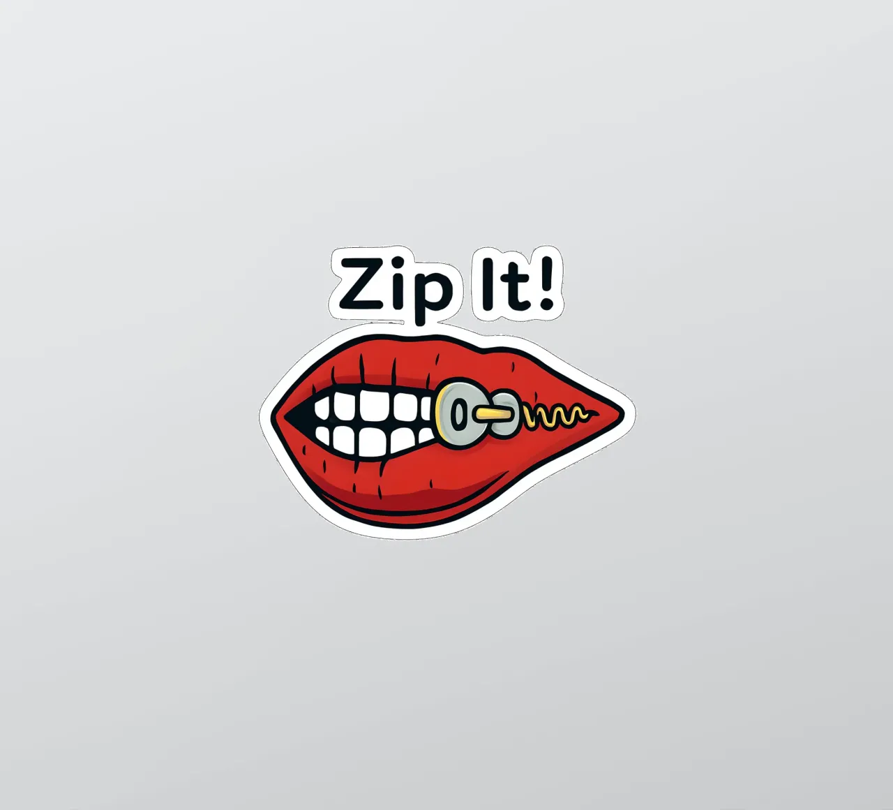 Labios Zip It pegatina de TeeLab