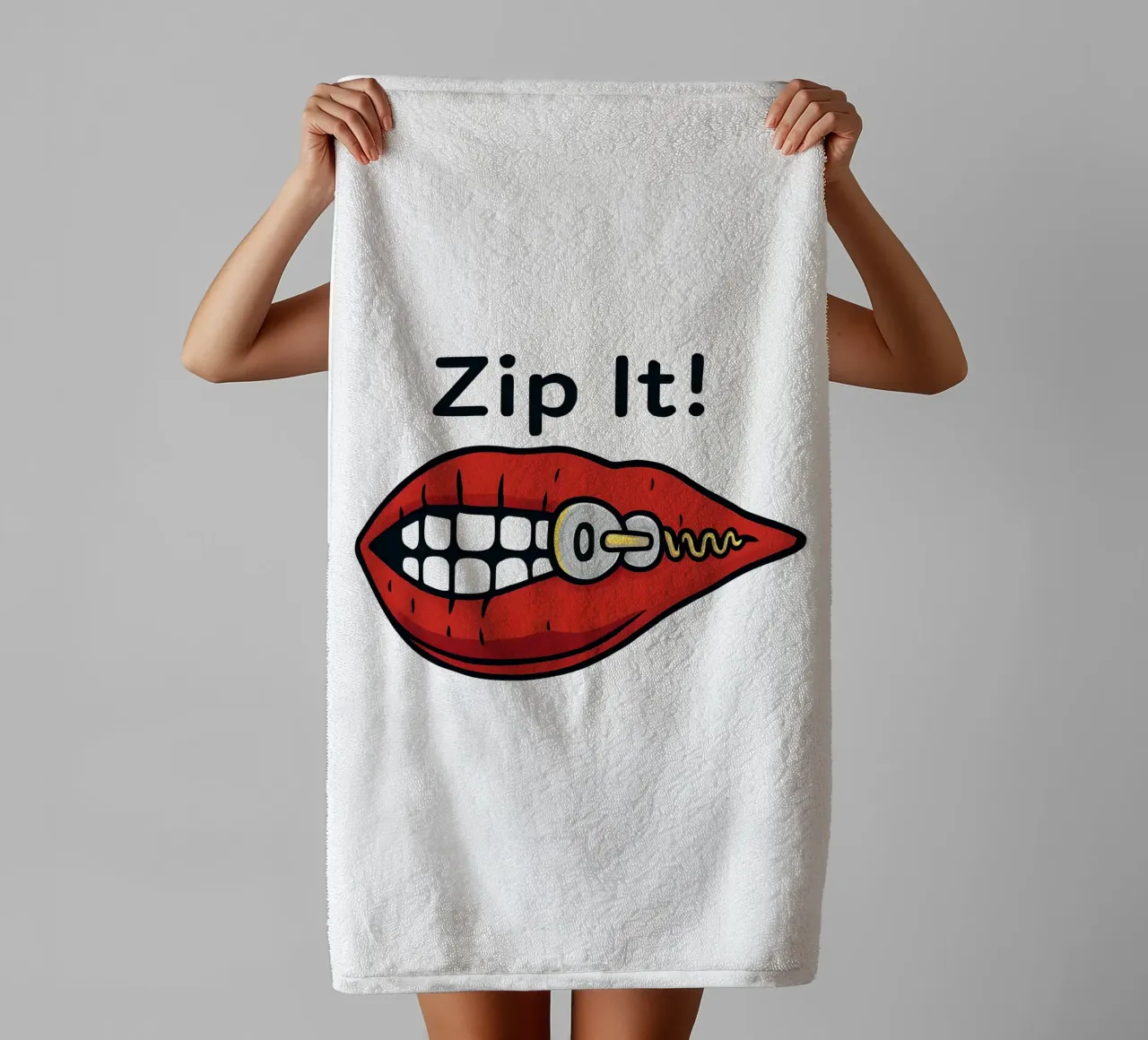 Zip It Lips asciugamano da bagno da TeeLab