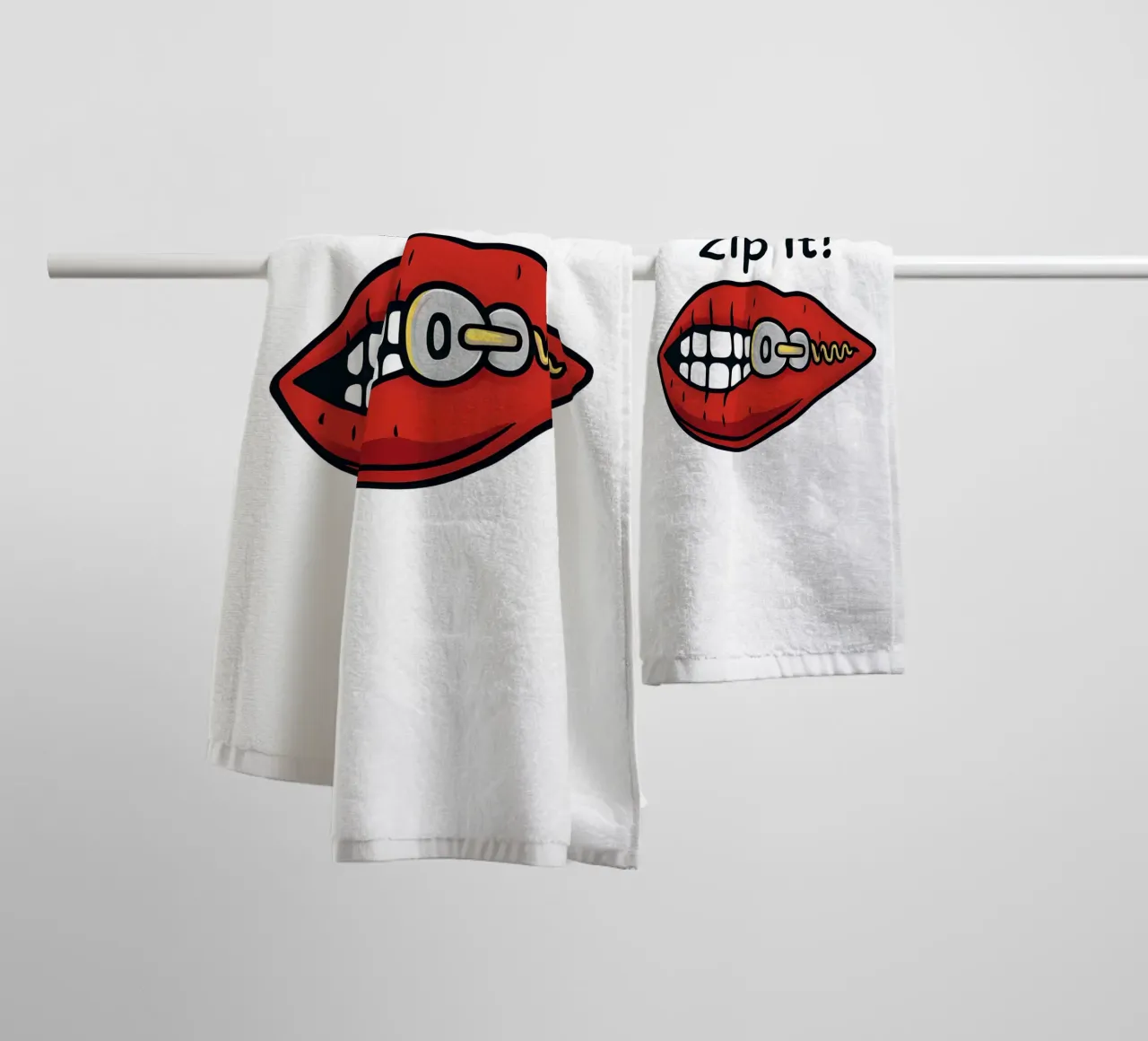 Zip It Lips asciugamano da bagno da TeeLab