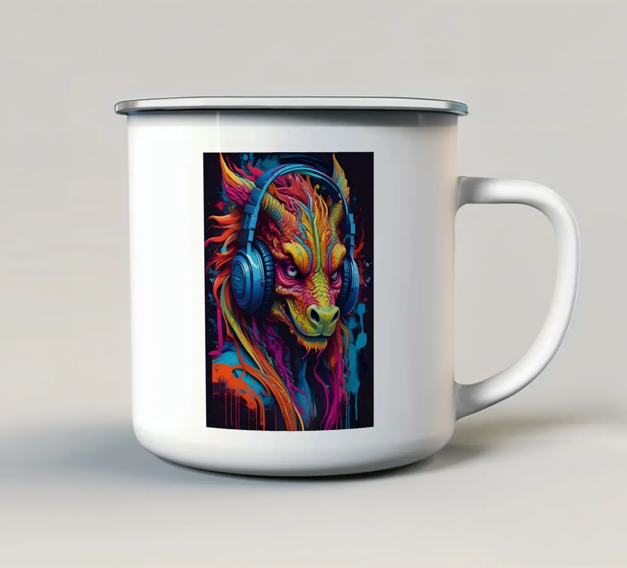 Musica del drago colorata tazza in smalto da MakArena