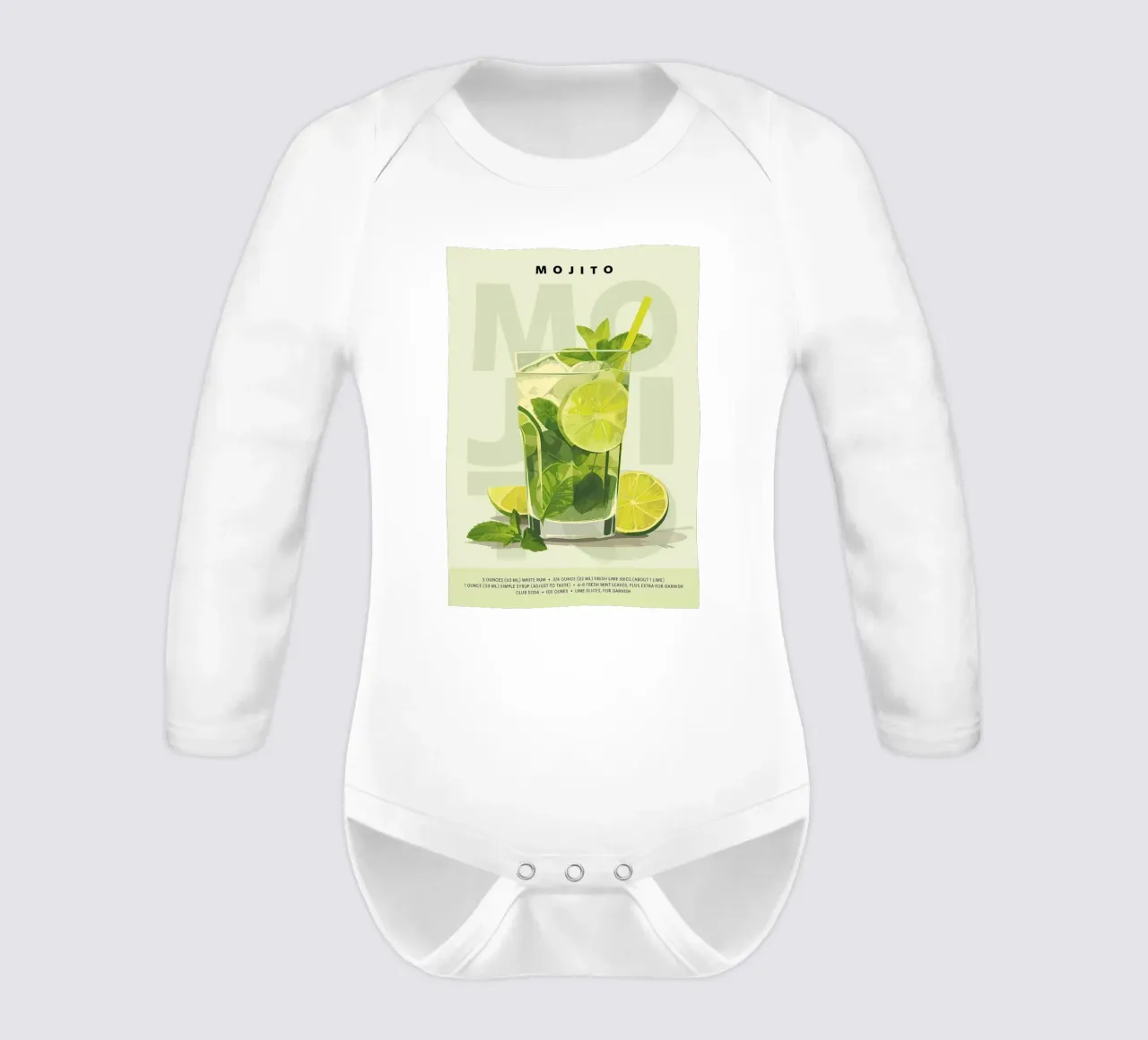 Mojito classico body neonato maniche lunghe da kakaka