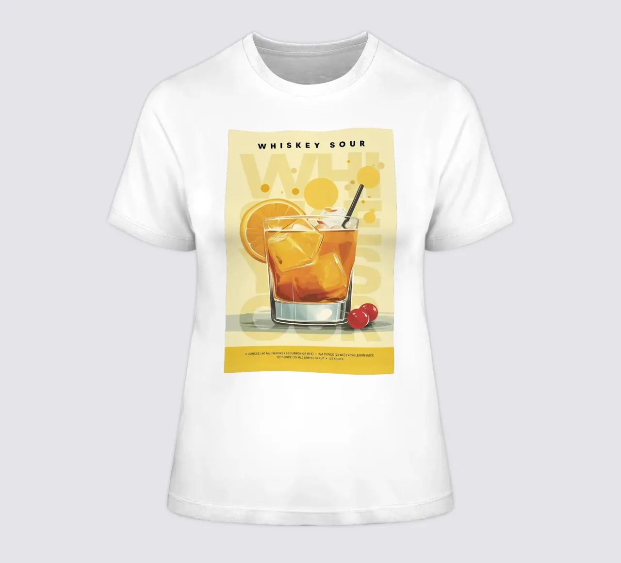 Whiskey Sour classico t-shirt da donna da kakaka