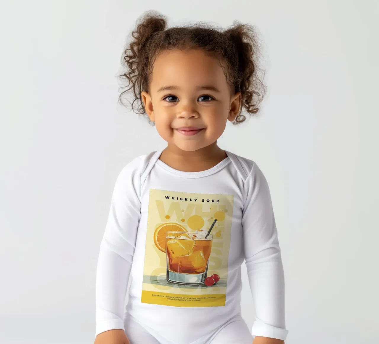 Whiskey Sour classico body neonato maniche lunghe da kakaka