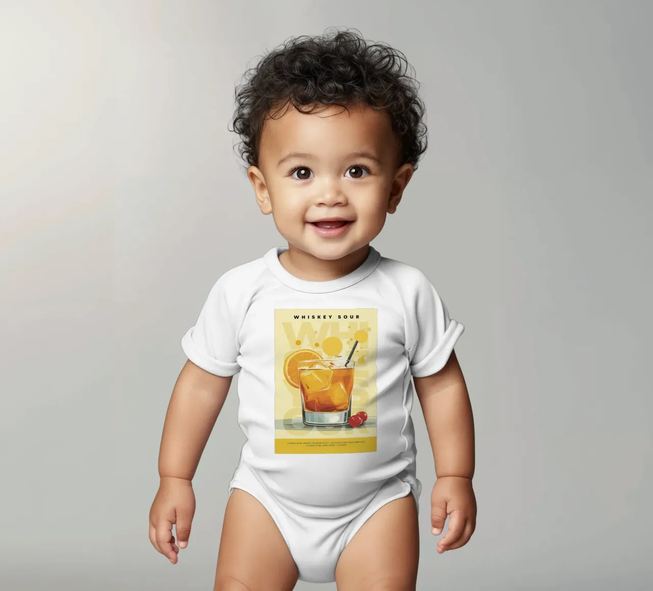 Whiskey Sour classico body neonato maniche corte da kakaka