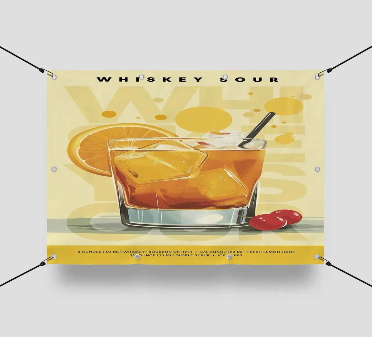 Whiskey Sour classico telo in pvc da kakaka