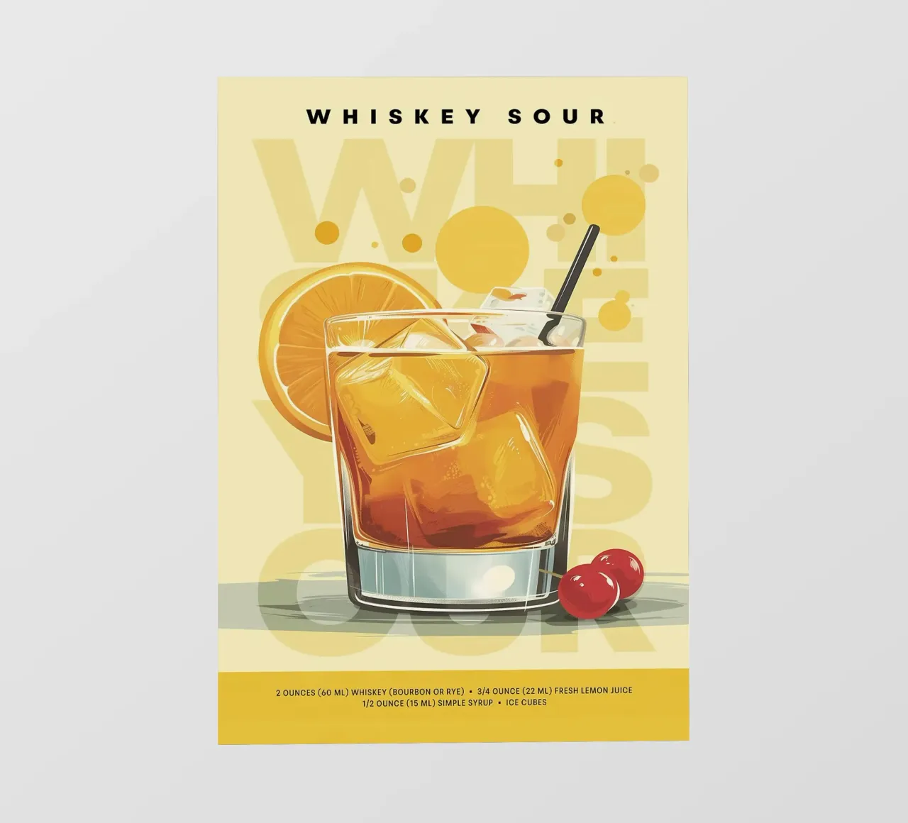 Whiskey Sour classico telo in pvc da kakaka