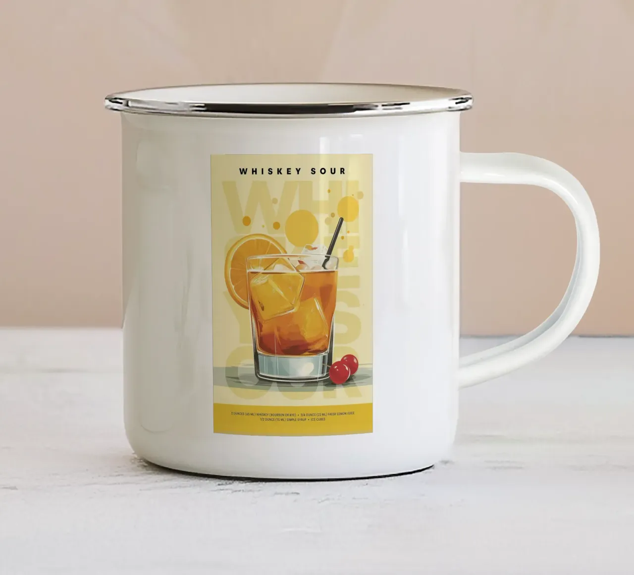 Whiskey Sour classico tazza in smalto da kakaka