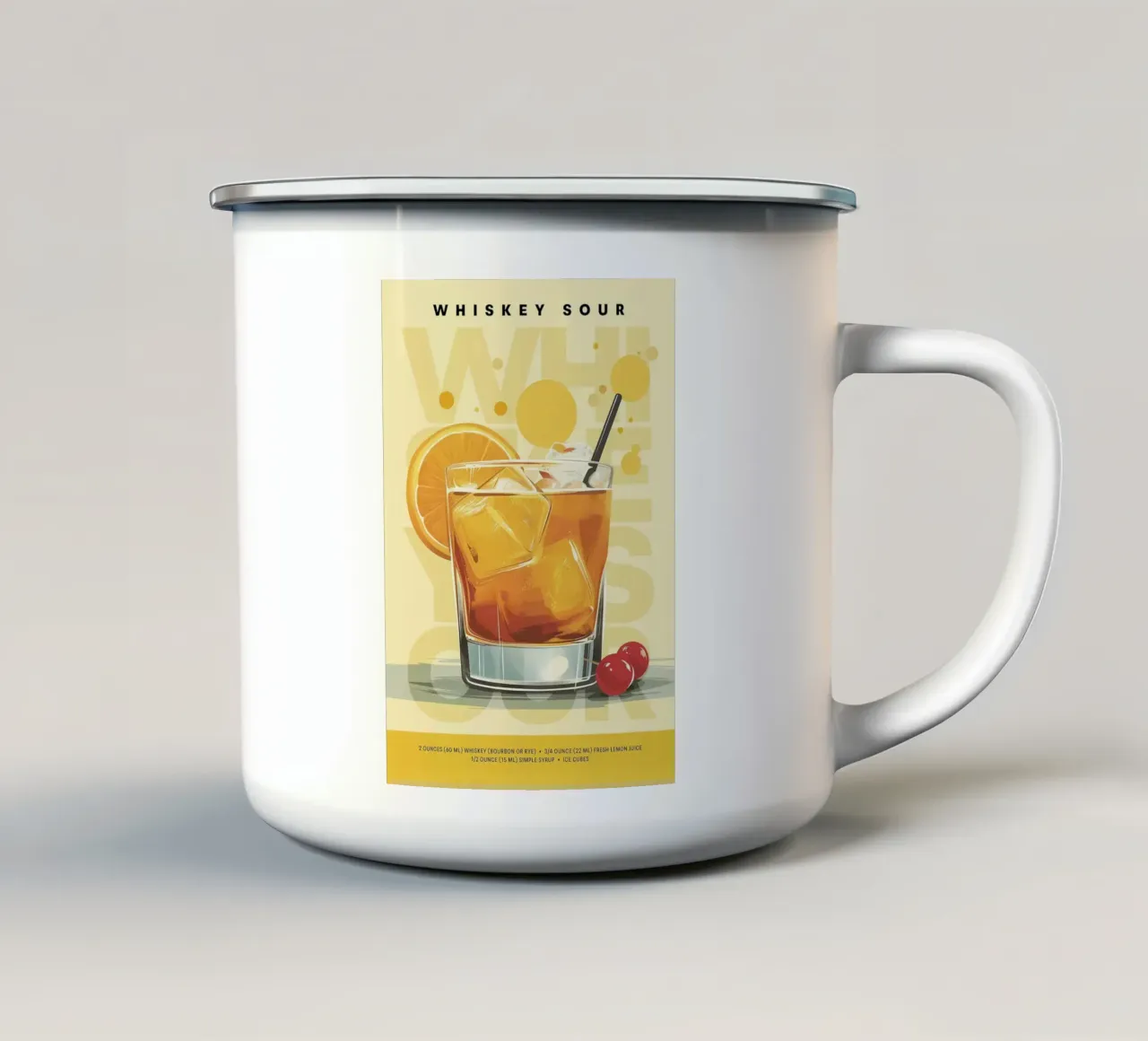 Whiskey Sour classico tazza in smalto da kakaka