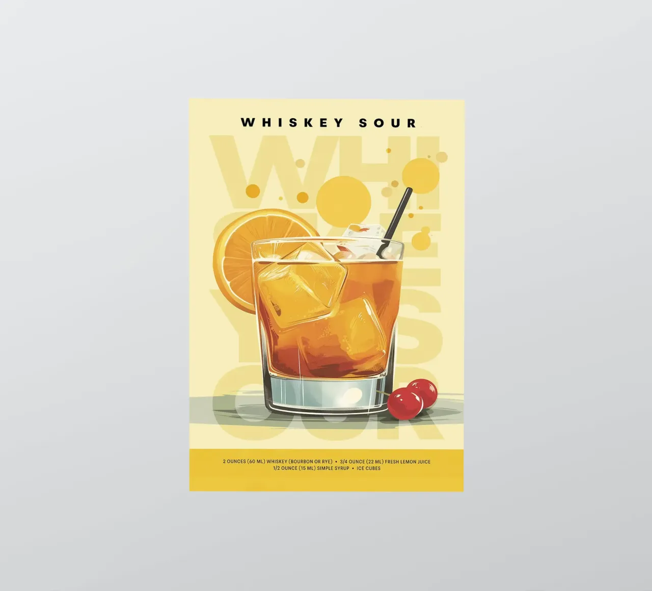 Whiskey Sour classico adesivo da kakaka