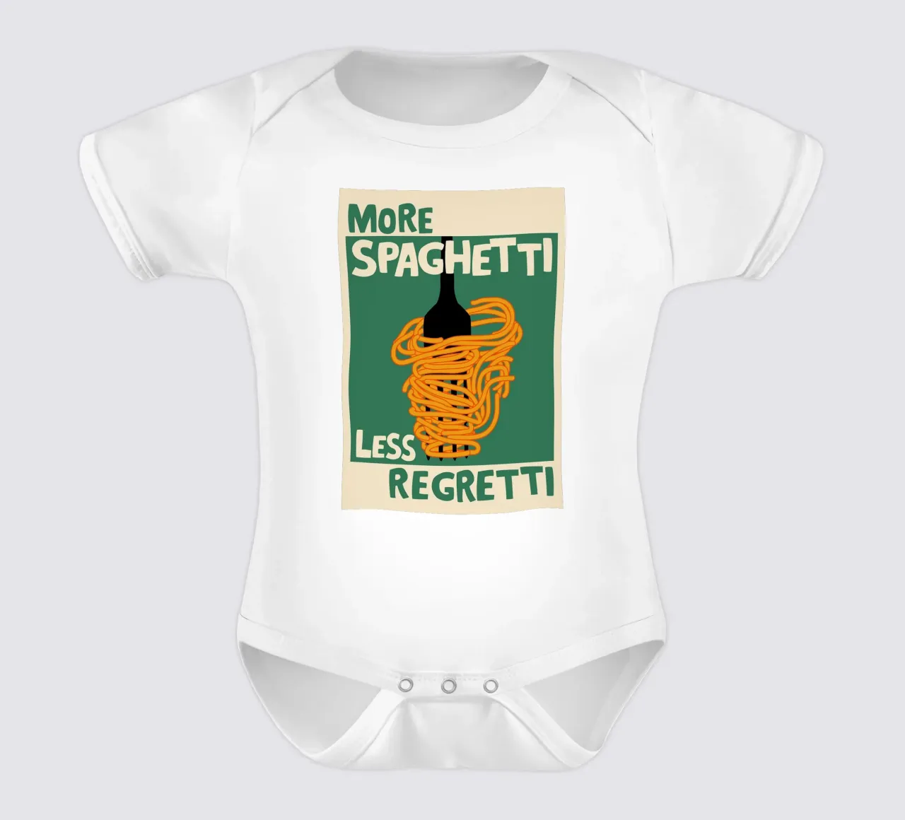 More Spaghetti, Less Regretti Poster body neonato maniche corte da kakaka