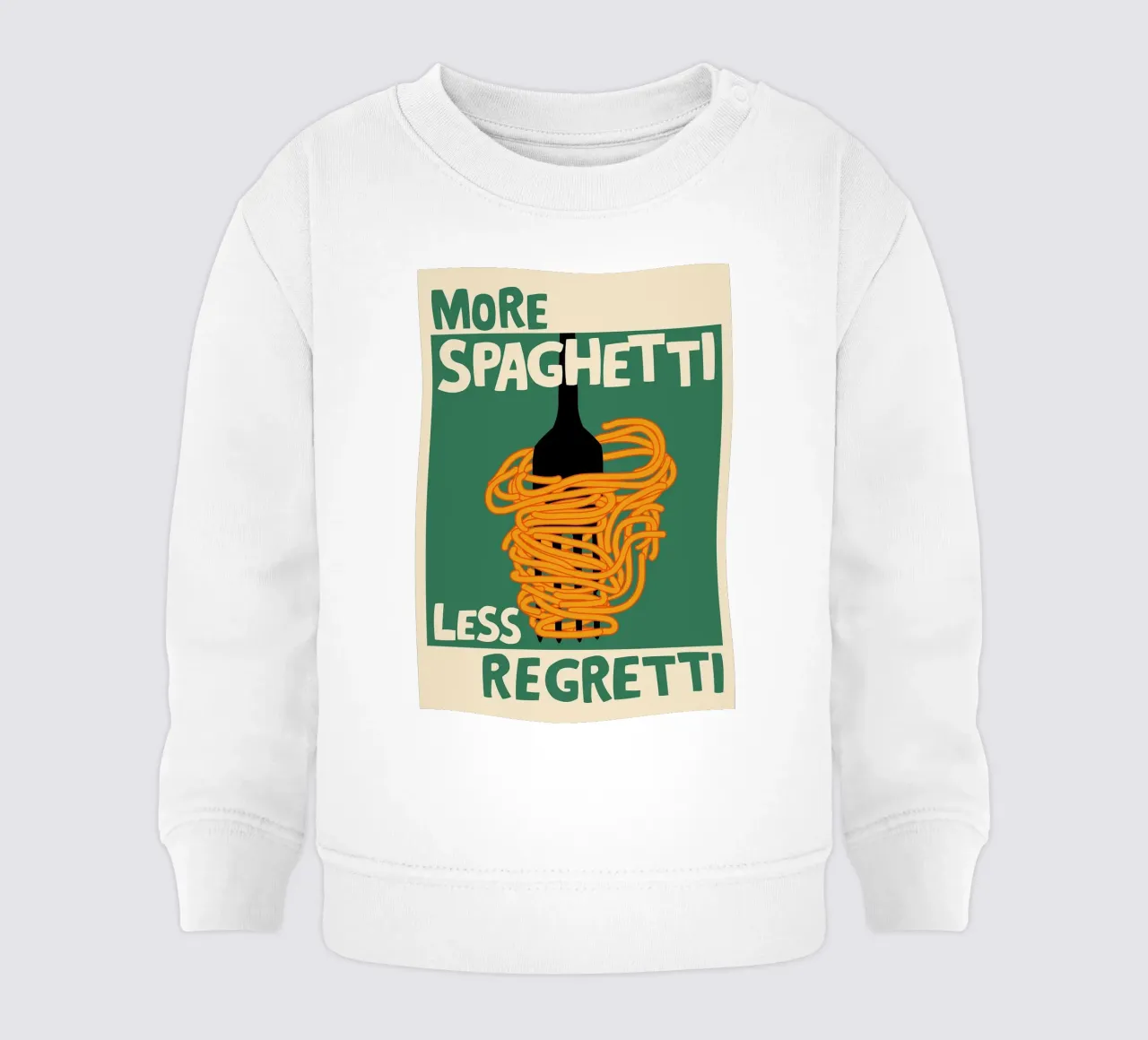 More Spaghetti, Less Regretti Poster felpa neonato da kakaka