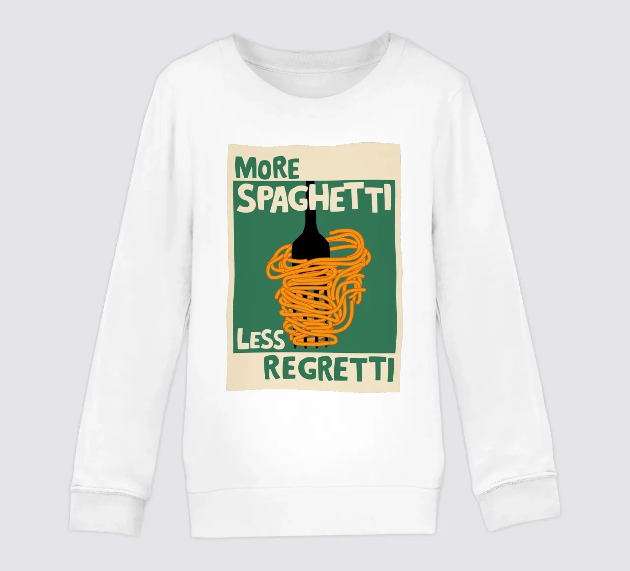 More Spaghetti, Less Regretti Poster felpa bambino da kakaka