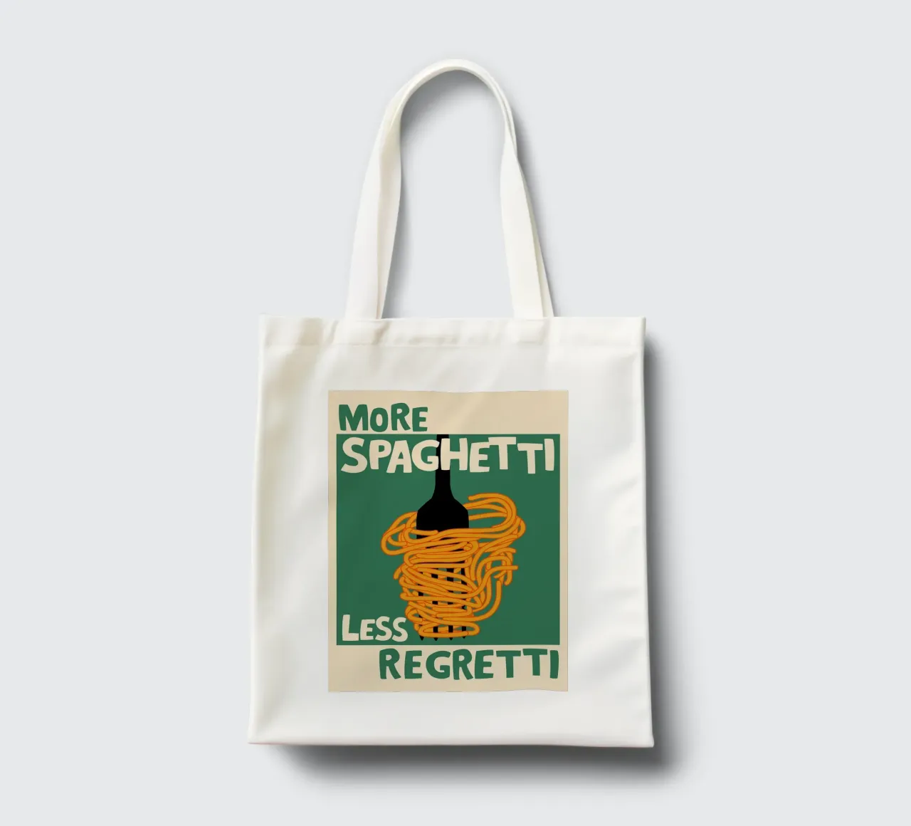 More Spaghetti, Less Regretti Poster borsa in juta da kakaka