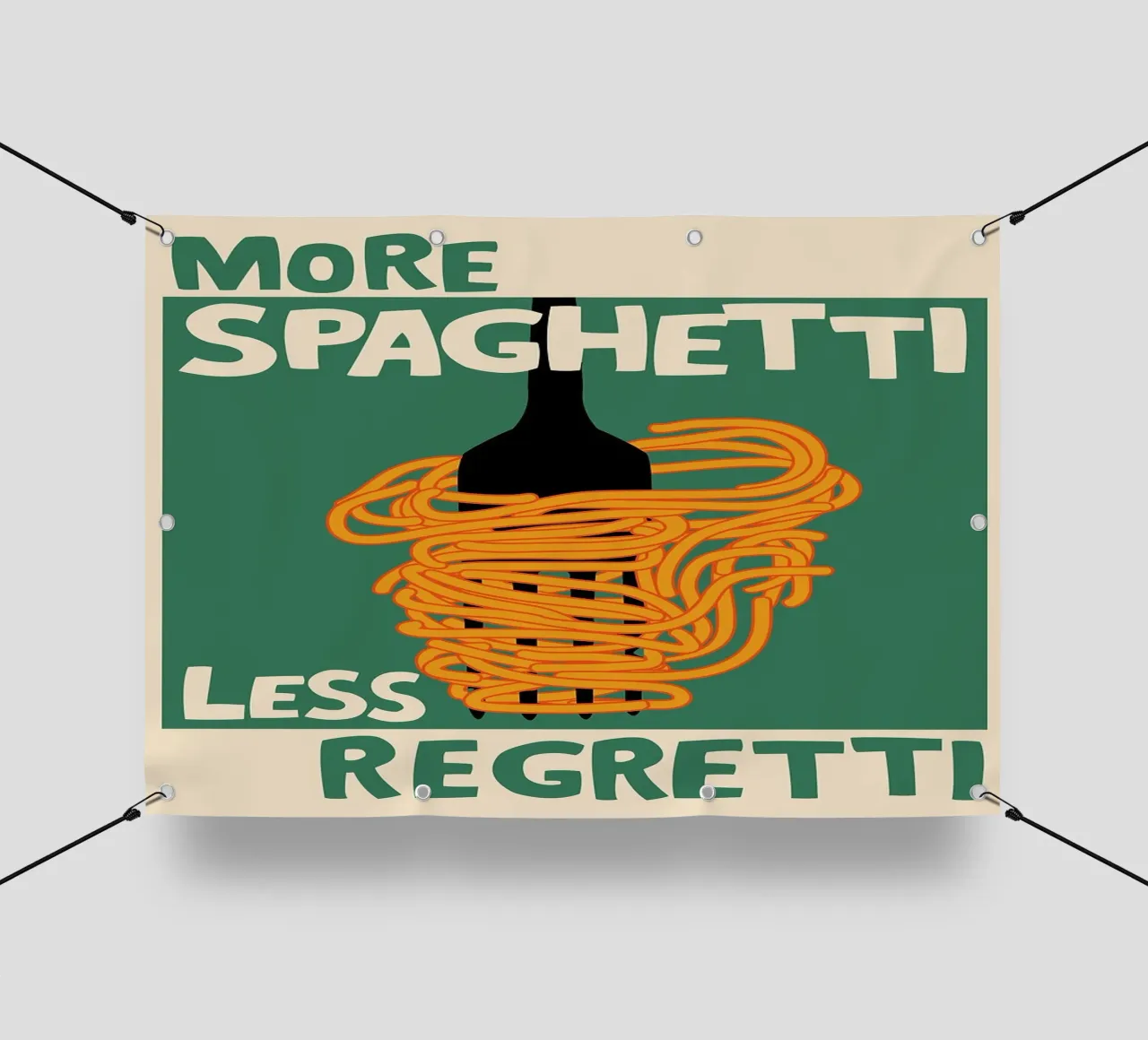 More Spaghetti, Less Regretti Poster telo in pvc da kakaka