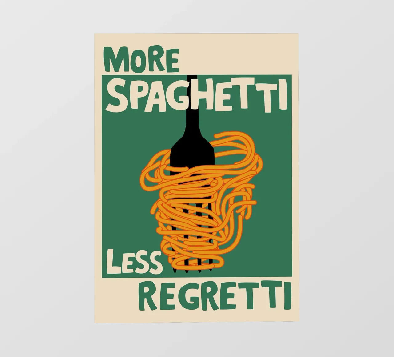 More Spaghetti, Less Regretti Poster telo in pvc da kakaka