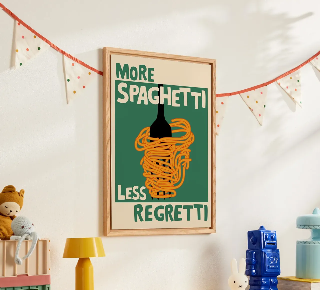 More Spaghetti, Less Regretti Poster plexiglass da kakaka