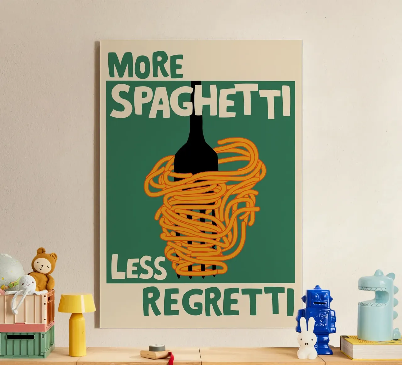 More Spaghetti, Less Regretti Poster plexiglass da kakaka