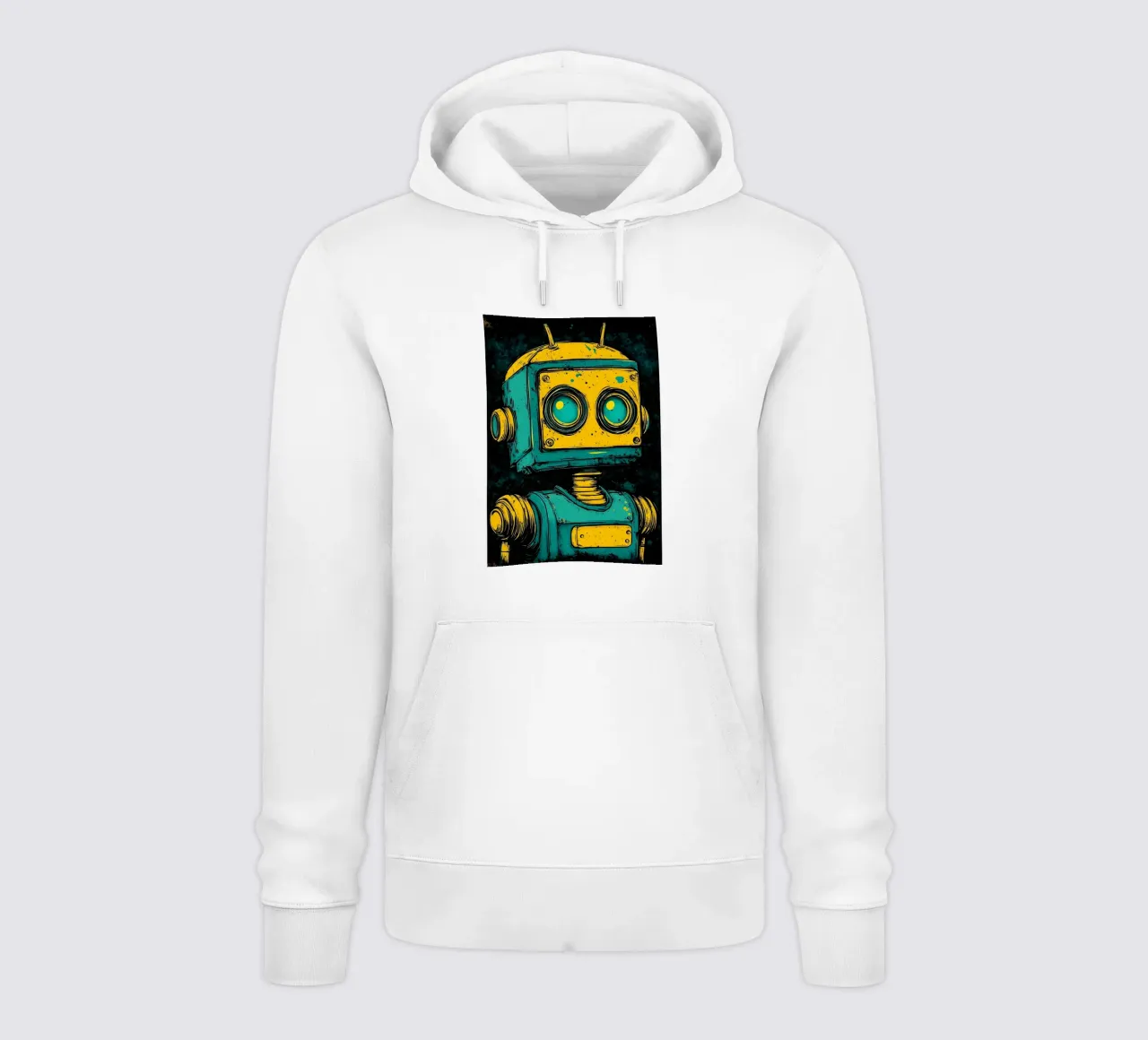 Robot rétro Illustration pop art sweat à capuche de kakaka