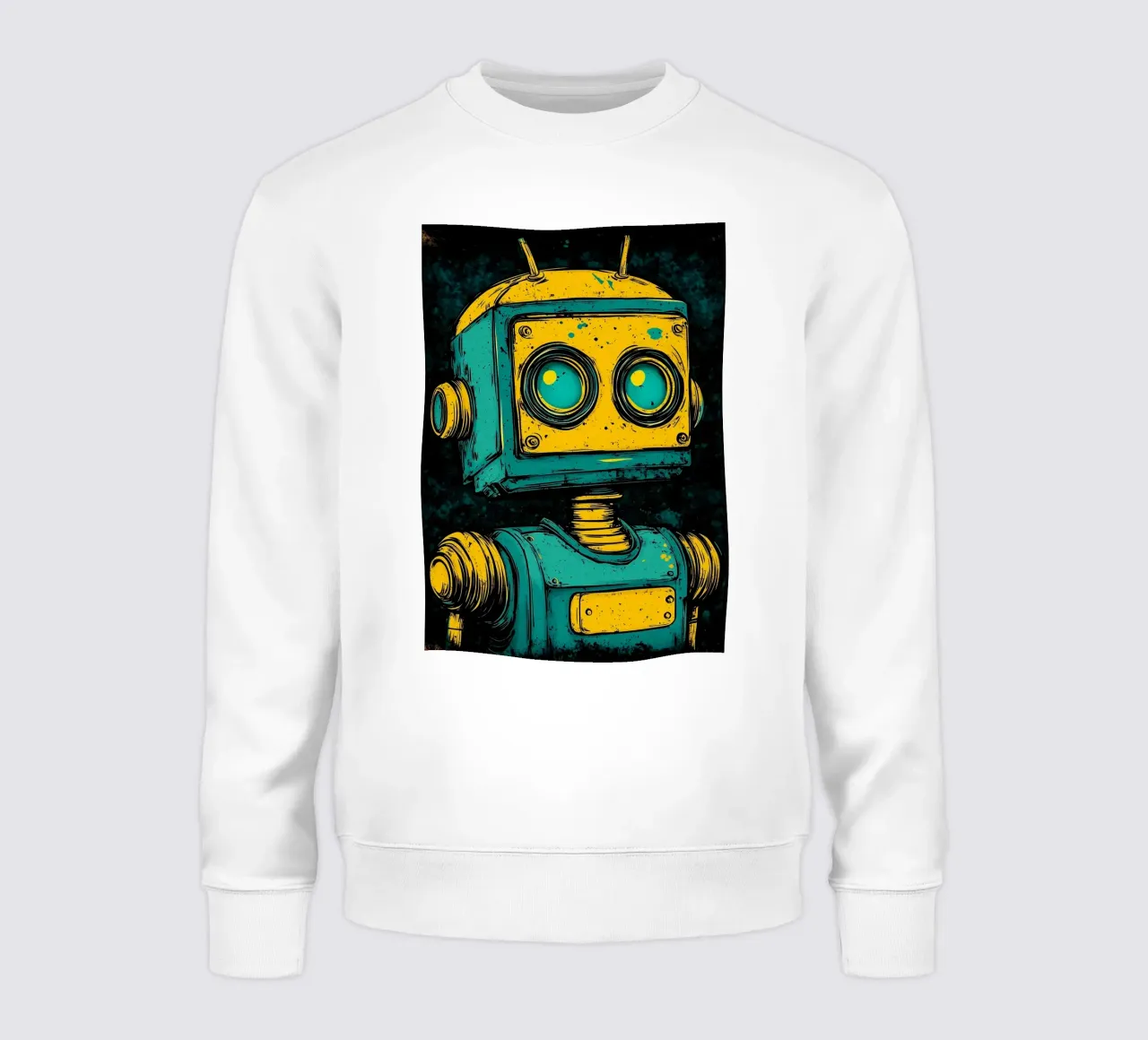 Robot retro Ilustración pop art sudadera de kakaka