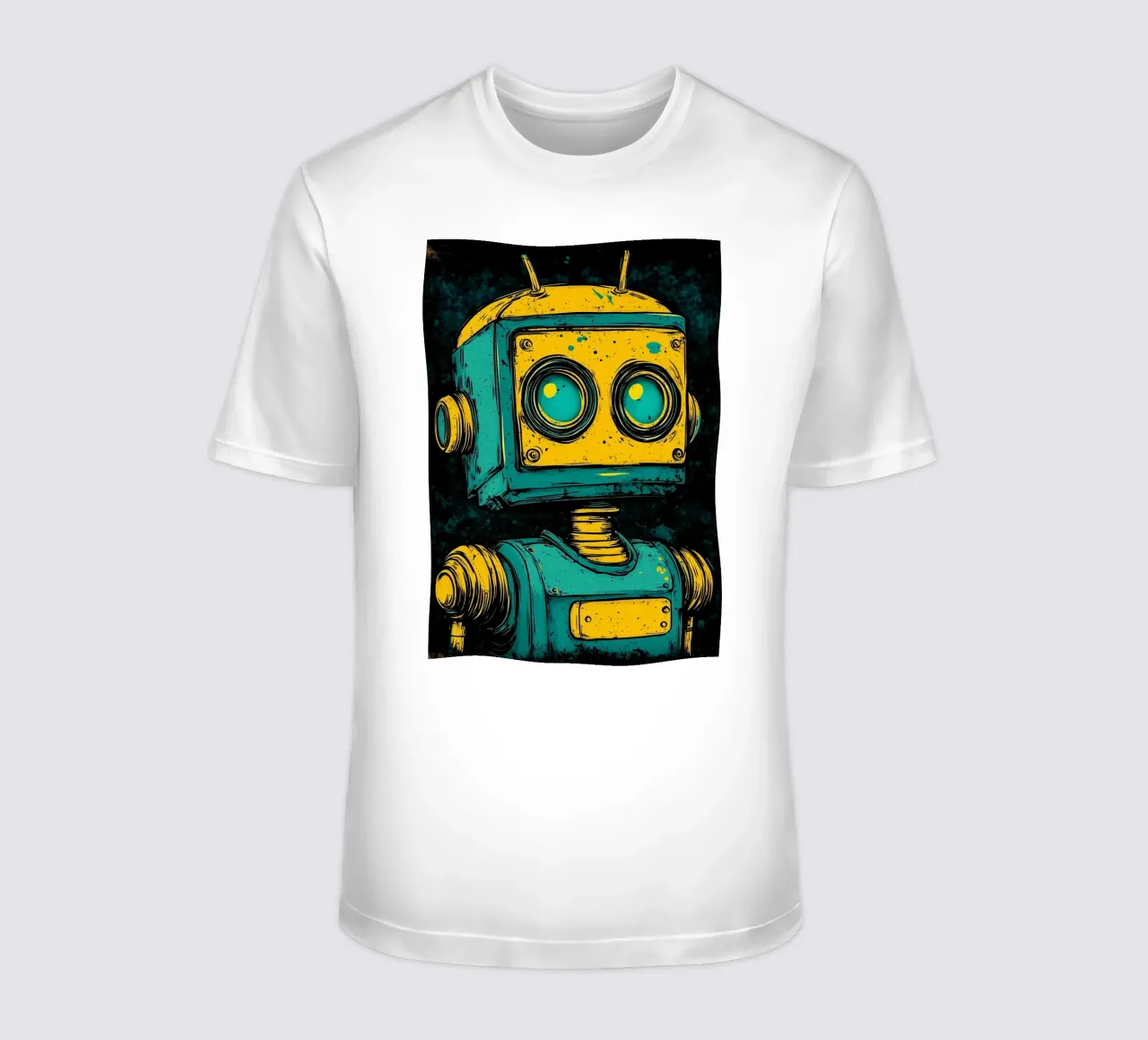 Illustrazione di robot retrò pop art t-shirt da kakaka