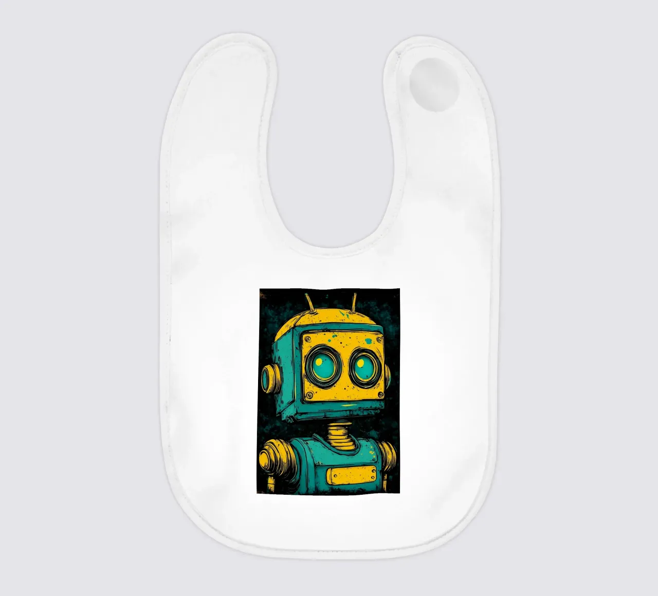Illustrazione di robot retrò pop art bavaglino da kakaka