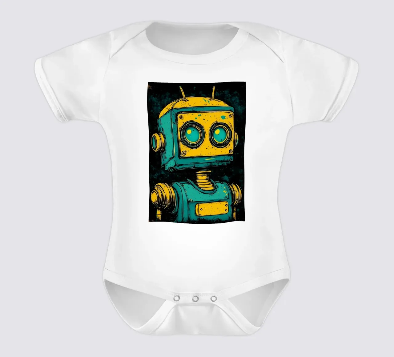 Robot retro Ilustración pop art body de bebé de kakaka