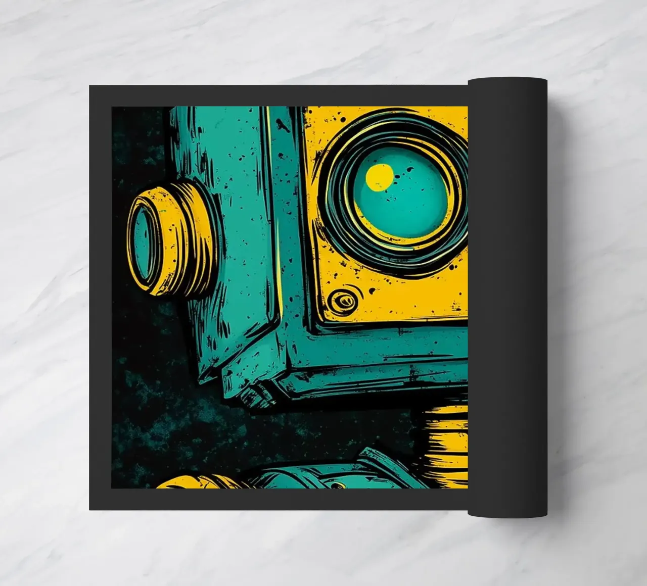 Illustrazione di robot retrò pop art zerbino da kakaka