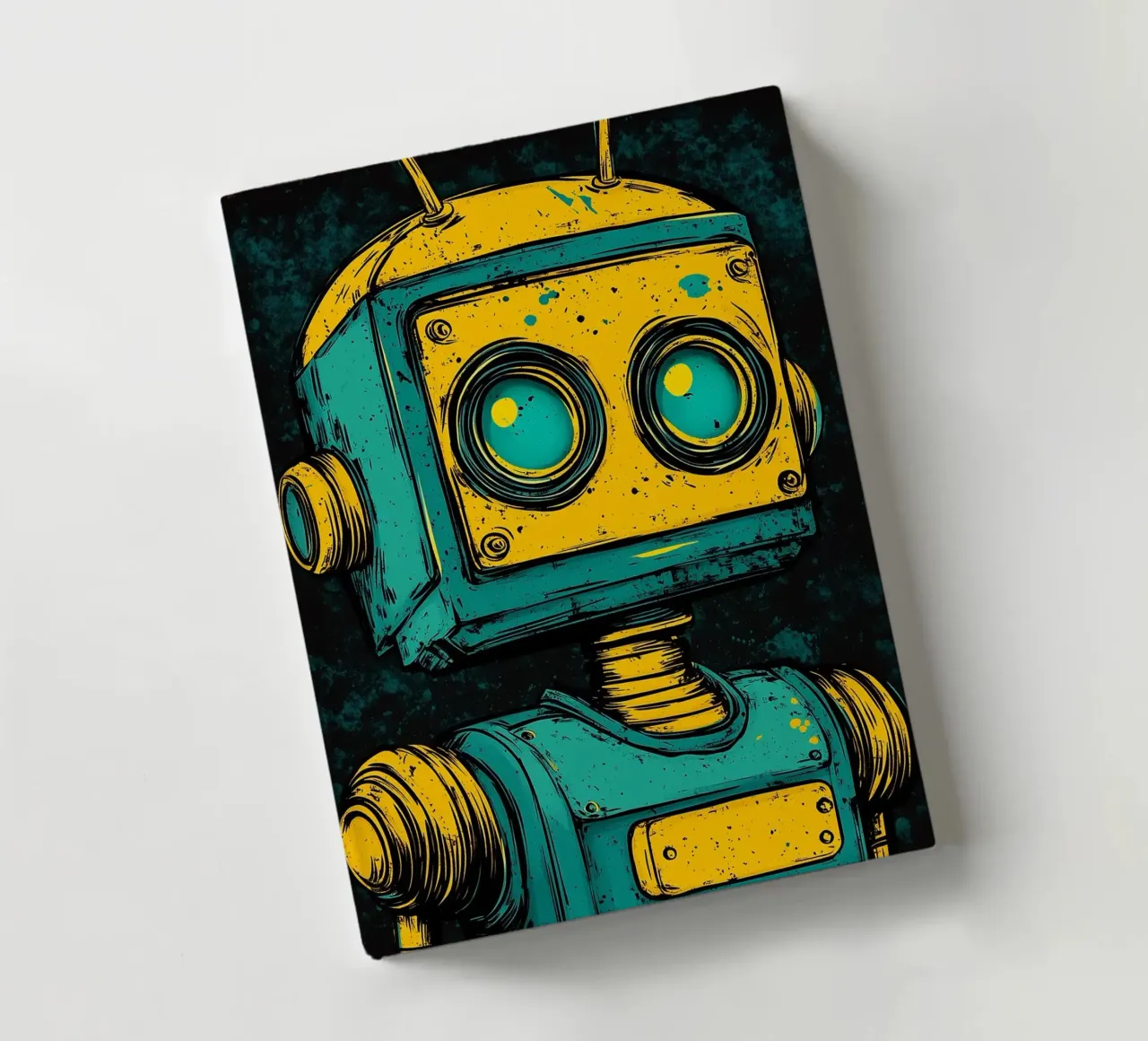 Illustrazione di robot retrò pop art diario da kakaka