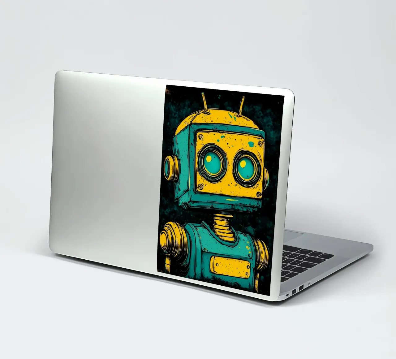 Illustrazione di robot retrò pop art adesivo da kakaka